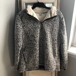 Black & White Teddy Quarter Zip